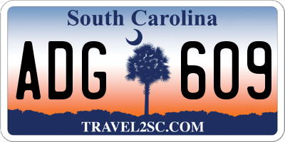 SC license plate ADG609