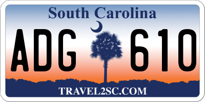 SC license plate ADG610