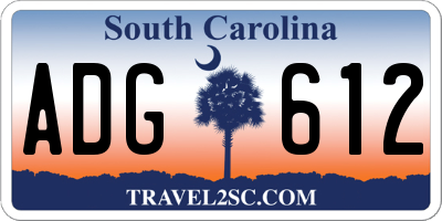 SC license plate ADG612