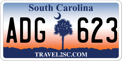 SC license plate ADG623