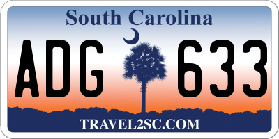 SC license plate ADG633