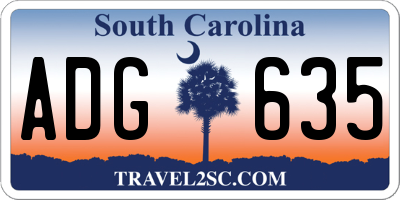 SC license plate ADG635