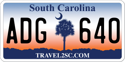 SC license plate ADG640