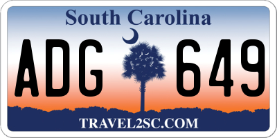 SC license plate ADG649