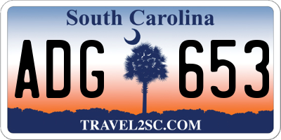 SC license plate ADG653