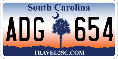 SC license plate ADG654