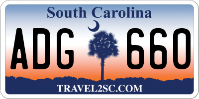 SC license plate ADG660