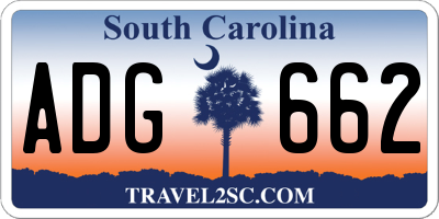 SC license plate ADG662