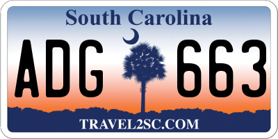 SC license plate ADG663