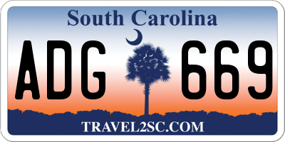 SC license plate ADG669