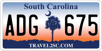 SC license plate ADG675