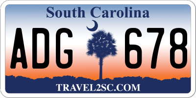 SC license plate ADG678
