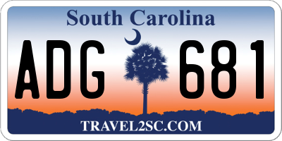 SC license plate ADG681