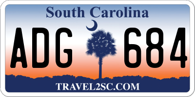 SC license plate ADG684