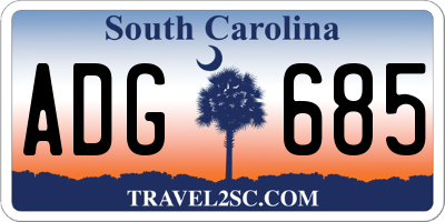 SC license plate ADG685
