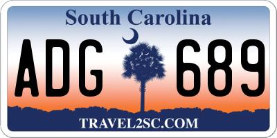 SC license plate ADG689