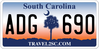 SC license plate ADG690