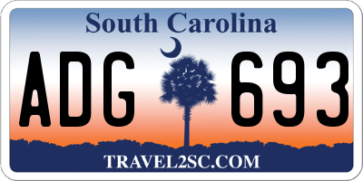 SC license plate ADG693