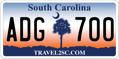SC license plate ADG700
