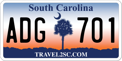 SC license plate ADG701
