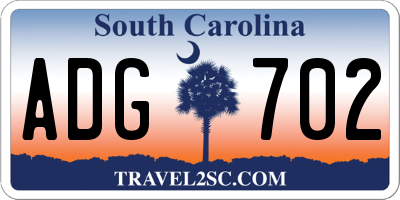 SC license plate ADG702