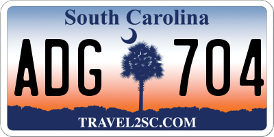 SC license plate ADG704