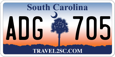 SC license plate ADG705
