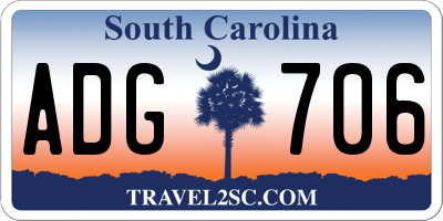 SC license plate ADG706