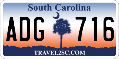 SC license plate ADG716