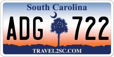 SC license plate ADG722