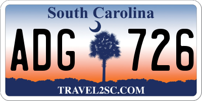 SC license plate ADG726