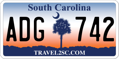 SC license plate ADG742
