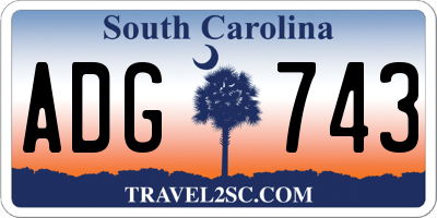 SC license plate ADG743