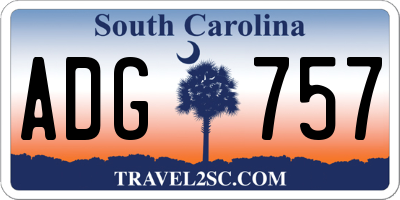 SC license plate ADG757
