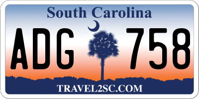SC license plate ADG758