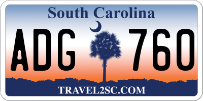 SC license plate ADG760