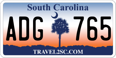 SC license plate ADG765