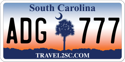 SC license plate ADG777