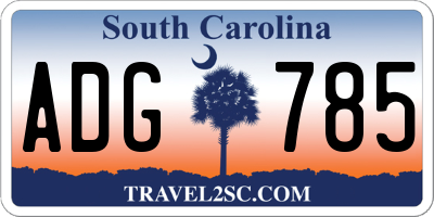 SC license plate ADG785