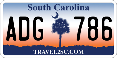 SC license plate ADG786