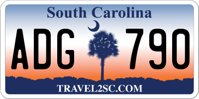 SC license plate ADG790