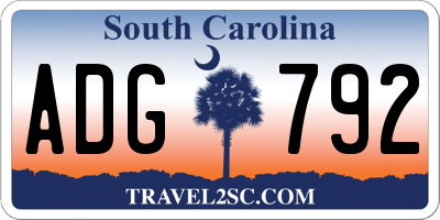 SC license plate ADG792