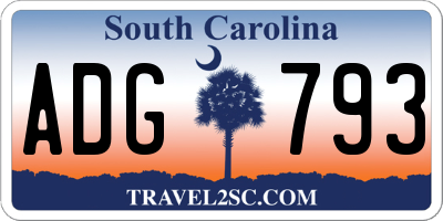 SC license plate ADG793