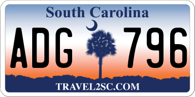 SC license plate ADG796
