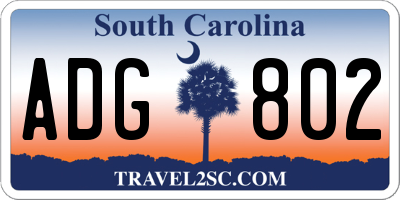 SC license plate ADG802