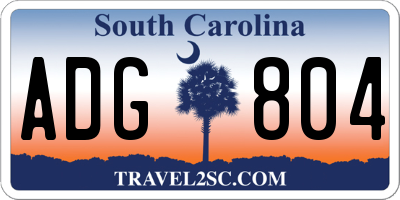 SC license plate ADG804