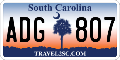 SC license plate ADG807
