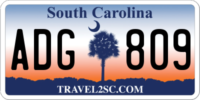 SC license plate ADG809