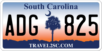 SC license plate ADG825