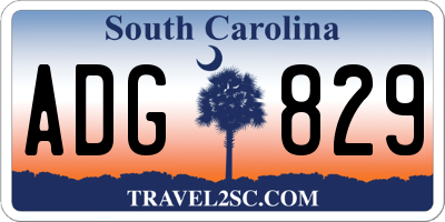 SC license plate ADG829